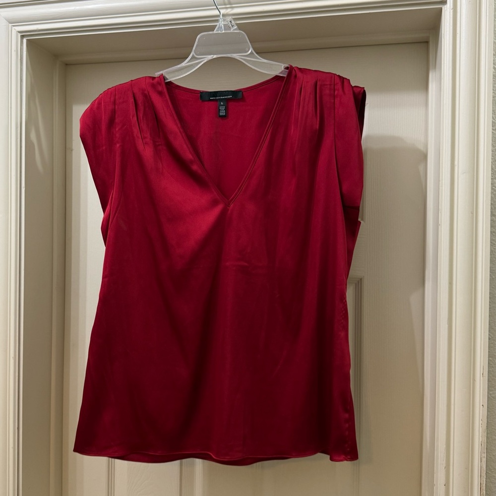 White House Black Market Vibrant Red Blouse